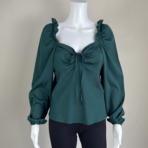 Topshop Dark Green Blouse - Picture 1 of 11